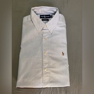 Ralph Lauren Mens Yarmouth striped shirt 15 1/2 -32 NWT